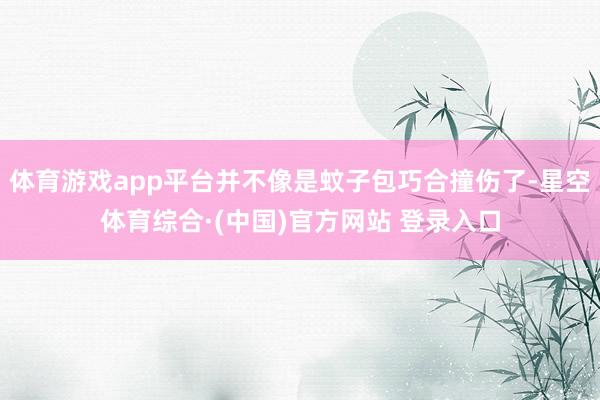 体育游戏app平台并不像是蚊子包巧合撞伤了-星空体育综合·(中国)官方网站 登录入口
