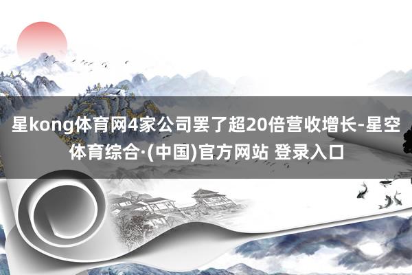 星kong体育网4家公司罢了超20倍营收增长-星空体育综合·(中国)官方网站 登录入口