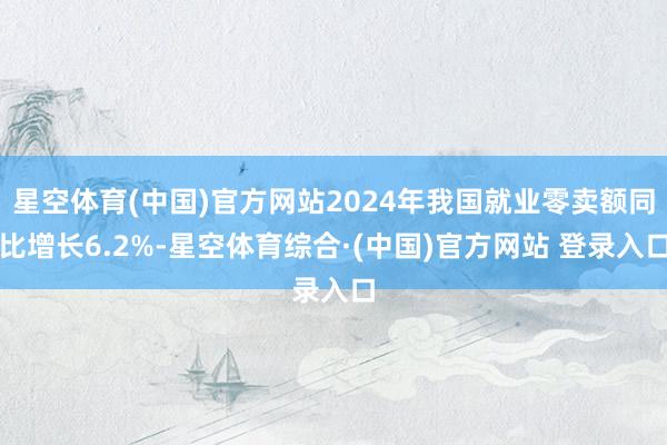 星空体育(中国)官方网站2024年我国就业零卖额同比增长6.2%-星空体育综合·(中国)官方网站 登录入口