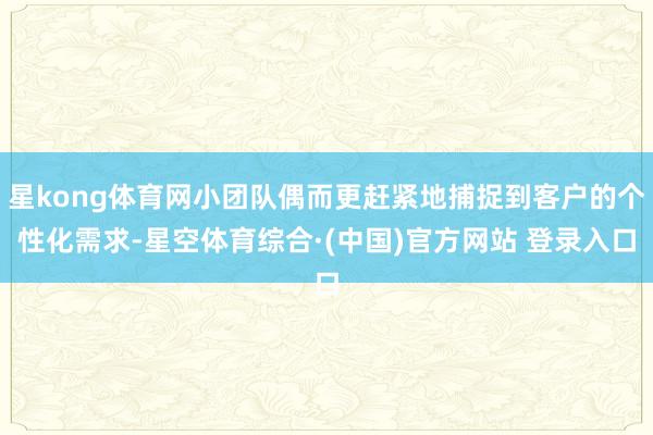 星kong体育网小团队偶而更赶紧地捕捉到客户的个性化需求-星空体育综合·(中国)官方网站 登录入口