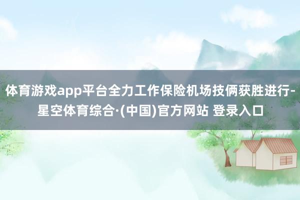 体育游戏app平台全力工作保险机场技俩获胜进行-星空体育综合·(中国)官方网站 登录入口