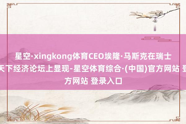 星空·xingkong体育CEO埃隆·马斯克在瑞士达沃斯天下经济论坛上显现-星空体育综合·(中国)官方网站 登录入口